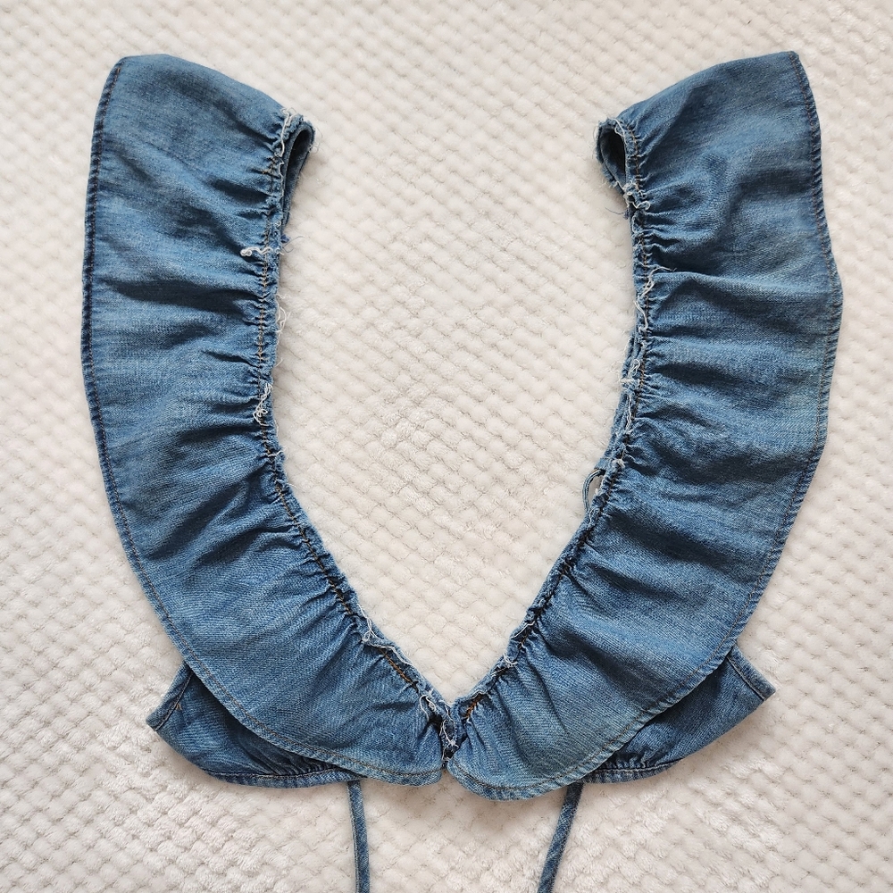 Zara Ruffled Denim Bralette - Picture 9 of 11